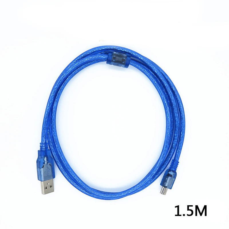 0,3 м/1,5 м/3 м/5 м/10 м синий Высококачественный экранированный кабель USB 2,0 для Mini 5 pin M/M кабель для передачи данных A Male to 5P B Male для мобильных mp3 mp4 gps