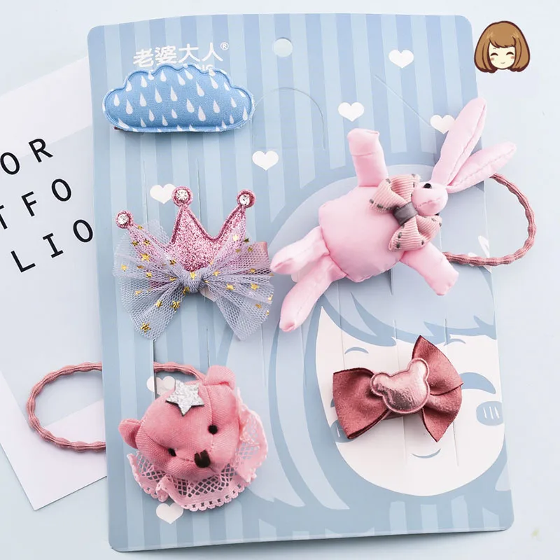 

Sweet Headwear For Girls Cute Lovely Baby Hairbands Hairpins Set Infant Newborn Gifts Kids Children Cartoon Hair Accessories