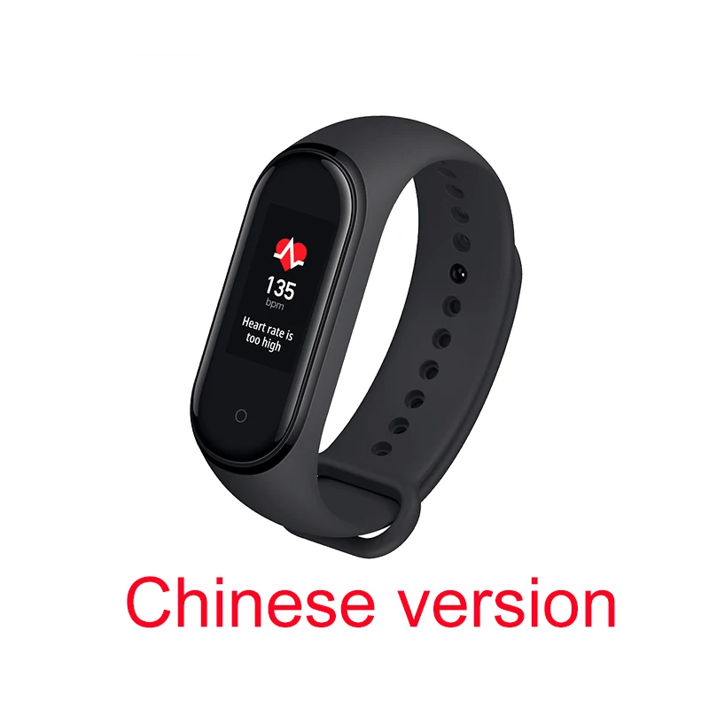 Глобальная версия Xiaomi Mi Band 4 новейший музыкальный умный Браслет фитнес-трекер для измерения сердечного ритма 0,9" цветной AMOLED экран - Цвет: Chinese version