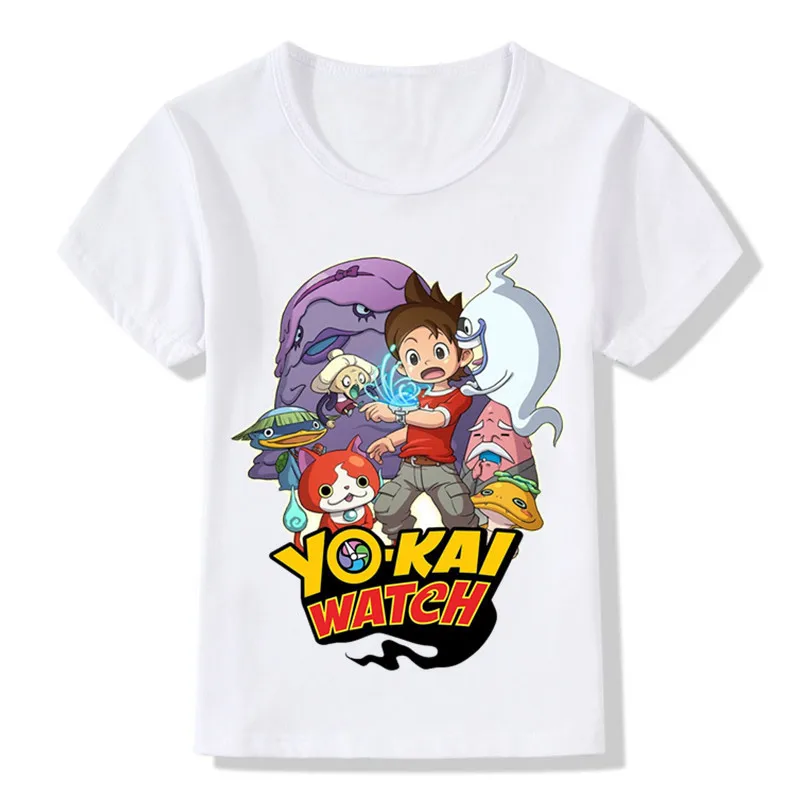 Детские смешные футболки Yo Kai Watch с мультяшным дизайном топы для мальчиков и
