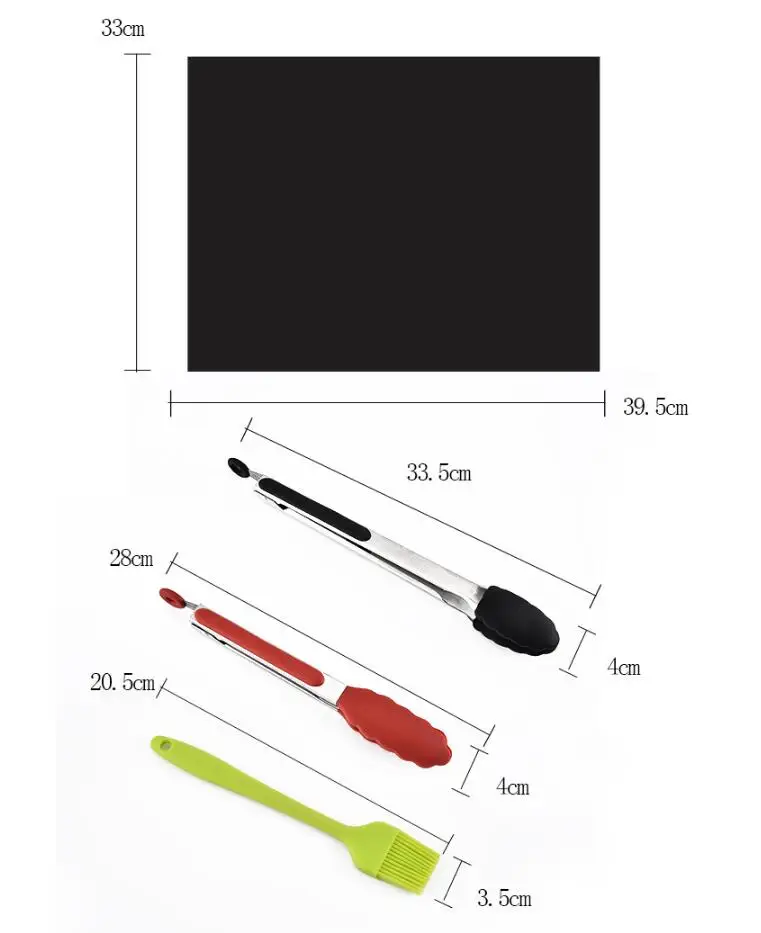 PTFE антипригарным барбекю гриль Mat клип кисти набор для выпечки вкладыши