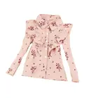 2019 Осенние Топы и блузки для девочек, детская одежда, школьная блузка с оборками для девочек, хлопковая блузка с цветочным принтом для детей, Shirt2-16Y