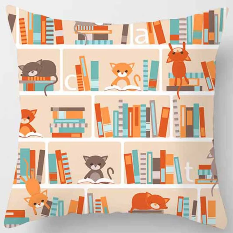 Hot sale beauty books pillow case men women girls ladies square pillow cases home creative color pillow cover 45*45cm