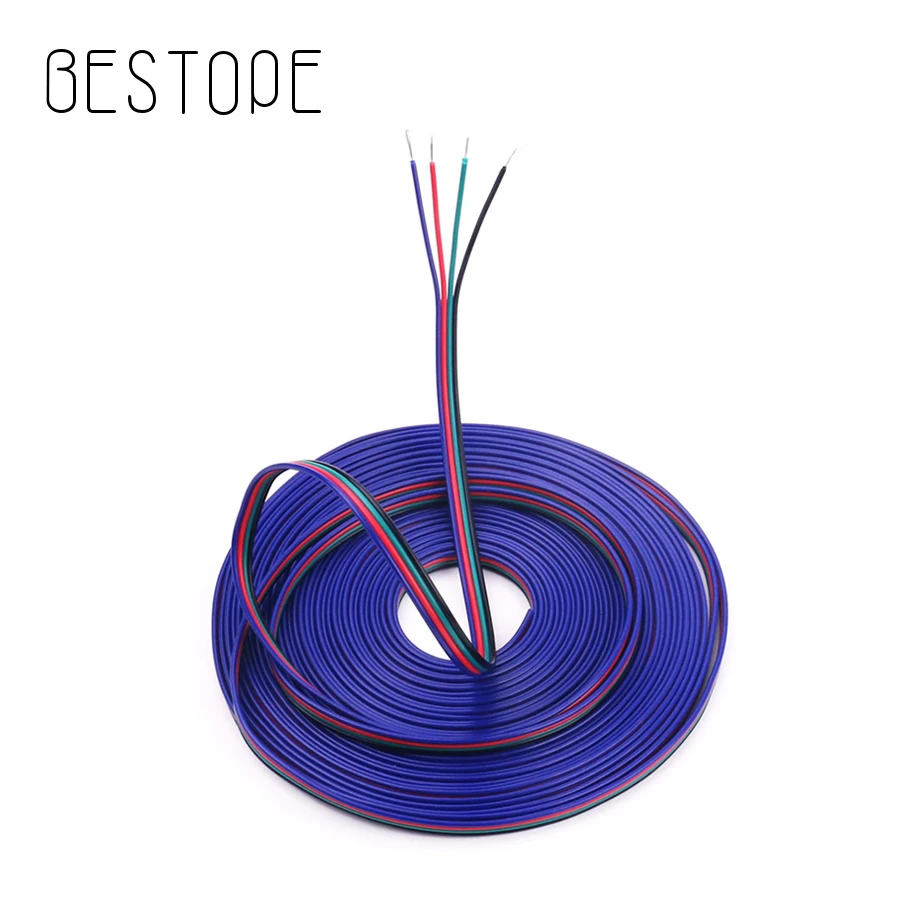 5050 4 контактный кабель удлинитель провод 22AWG лампа 3528 разъем оптовая продажа 20 м 10