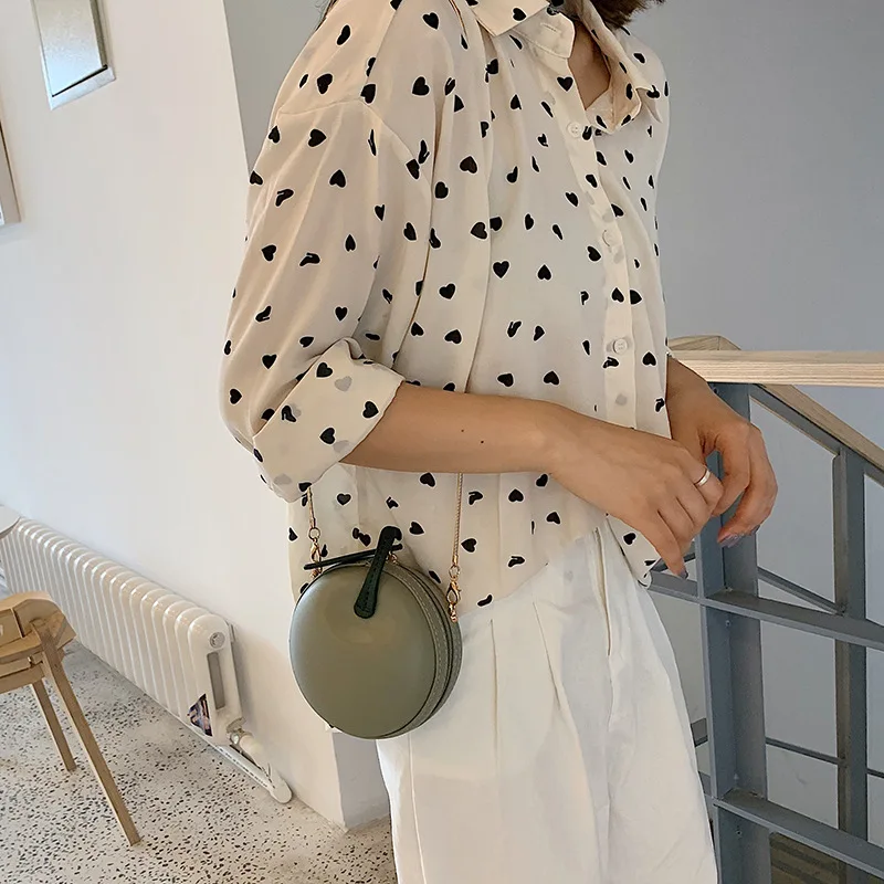 2019 Новая мода Личность круговой Оранжевая Сумка небольшой круглый мини цепочка