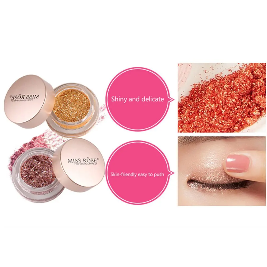 MISS ROSE тени для век Палитра алмазное мерцание блеск Пудра Тени Блестящие Блестки