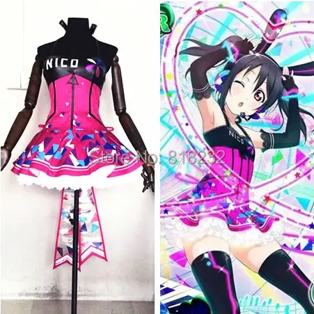 Love Live School Idol Project Cyber Video Games Yazawa Nico светильник платье комбинация футболка Униформа