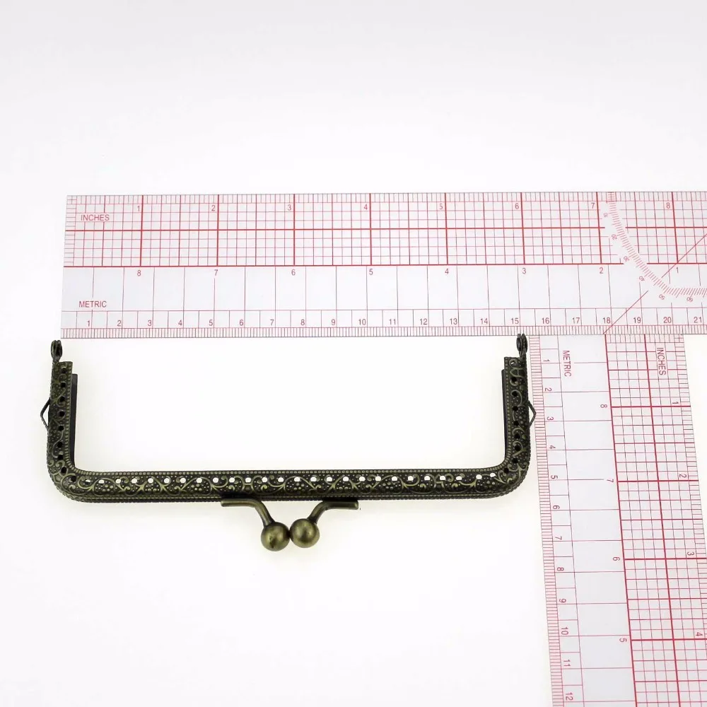 5 pcs/lot 15cm Antique bronze Square Metal purse frame Carved kiss clasp bag accessory