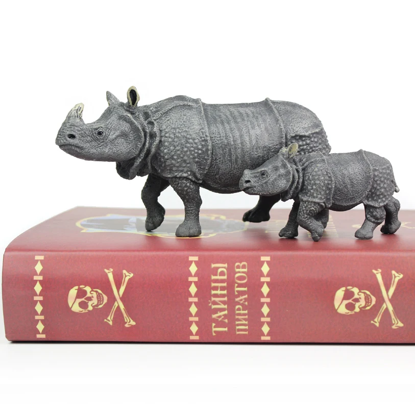 Wiben Indian Rhinocers Simulation Wild Animal Model Action &amp Toy Figures Plastic Solid Boys Collection Toys For Children Gift | Игрушки и