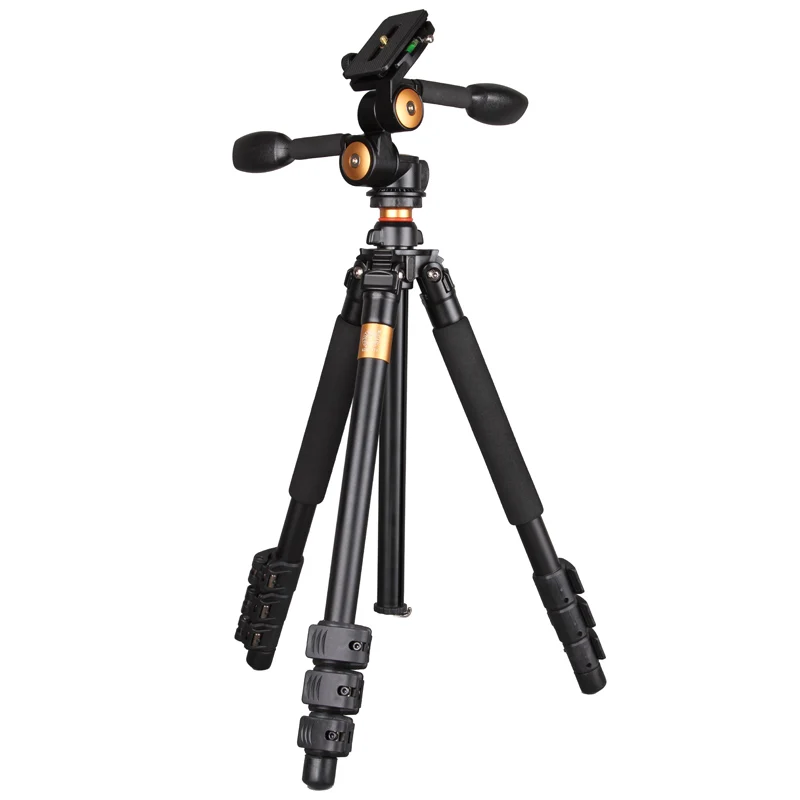 

QZSD-Q470 Aluminum-alloy camera tripod 4 sections 3D head load bearing 10KG video recorder professional tripod for DSLR camera