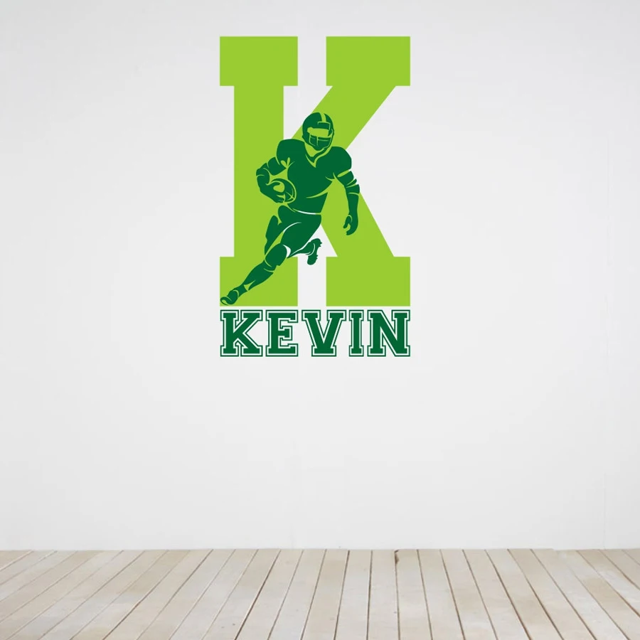 Съемная фотография с инициалом и именем под заказ|football wall stickers|name stickerswall sticker |