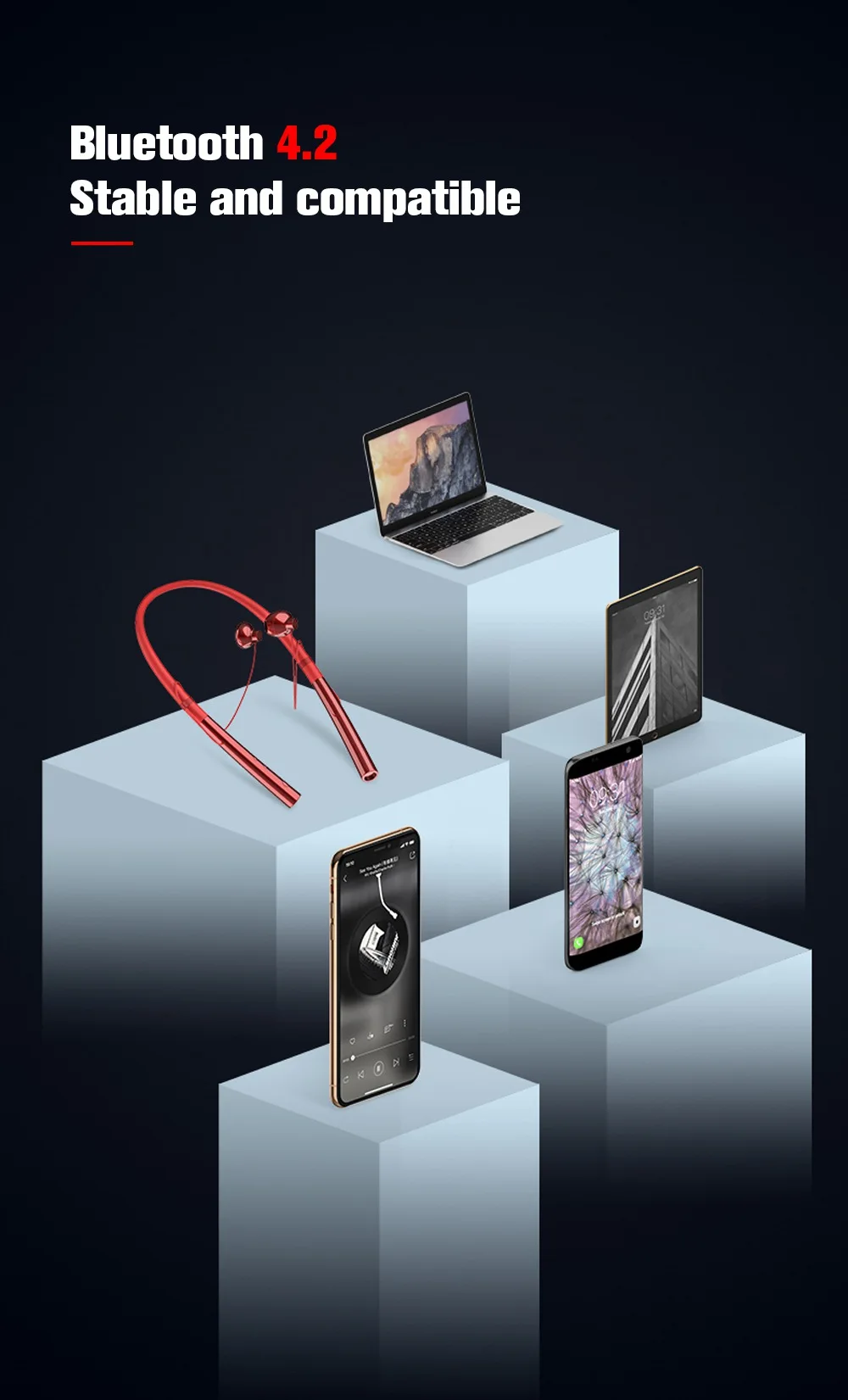 Спортивная bluetooth-гарнитура, наушники для телефона, наушники V5.0, стерео шейные, беспроводные наушники для телефонов samsung, для iPhone, Xiaomi, наушники