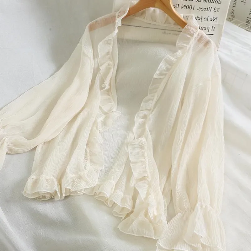 Фото 2019 new fashion women's chiffon shirt Summer Thin sunscreen Short air conditioner Lace cardigan YF310 Женская одежда 2019 new fashion women's chiffon shirt Summer Thin sunscreen Short air conditioner Lace cardigan YF310 Женская одежда