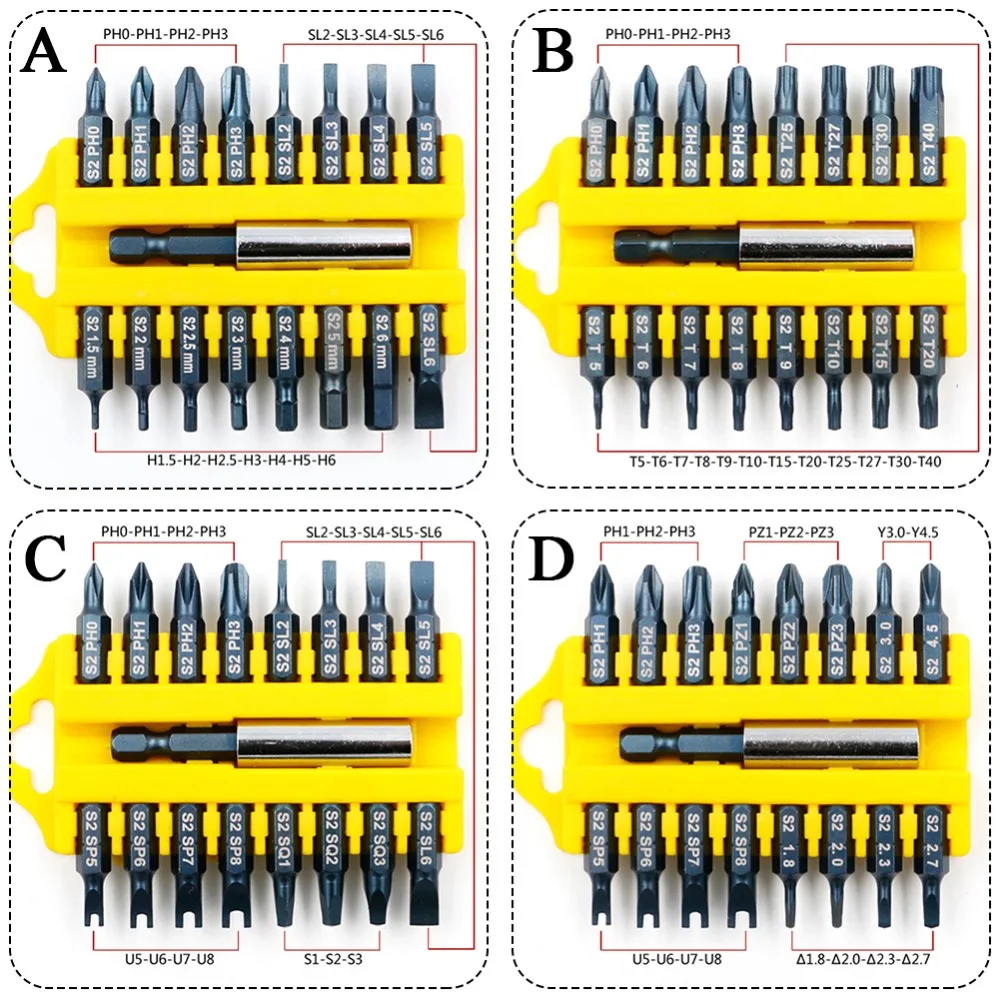 17 шт. защита от взлома Torx Hex Star Набор бит магнитный держатель отвертка Биты торкса