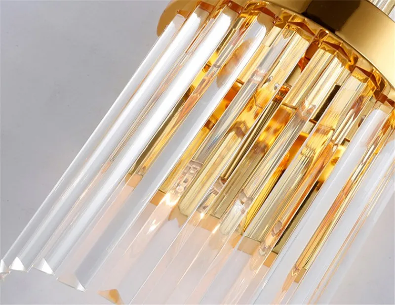 Современный роскошный Европейский Золотой Кристалл Бра LED настенный светильник