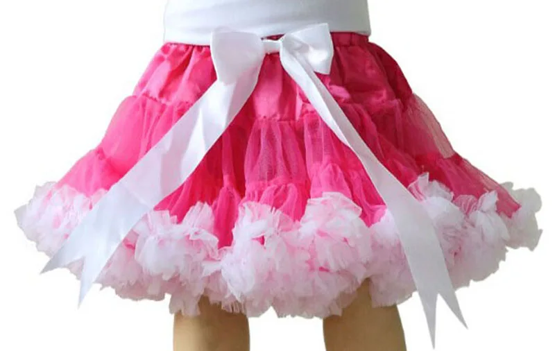 Hot Pink And White Женская Подростковая мини-юбка, размеры s, m, l, шифоновая балетная одежда с рюшами, летняя женская юбка-пачка, Женская юбка для взрослых - Цвет: Hot Pink And White