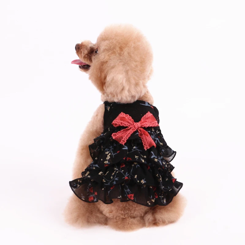 Cute Bowknot Dog Dress Cat Chihuahua Yorkshire Puppy Dog Clothes Small Dog Costume Yorkie Poodle Bichon Schnauzer Pet Clothing