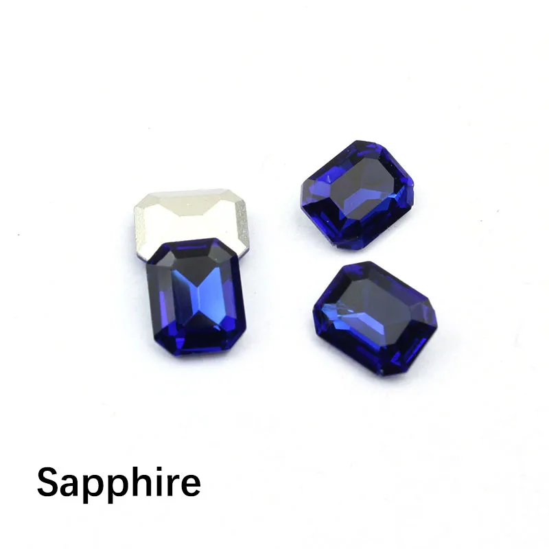 sapphire Разноцветные стразы для дизайна ногтей с кристаллами AB, золотые стразы, прямоугольные камни, драгоценный камень для ногтей, художественные талисманы, 3D украшение, маникюр, доступ - Цвет: sapphire