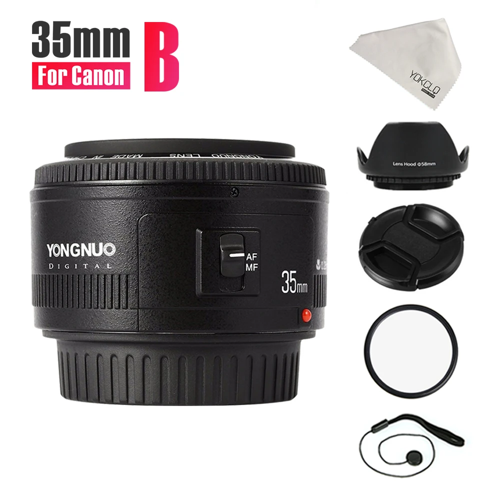 2018NEW Yongnuo YN35mm F2.0 Lens Wide angle Fixed DRLS Camera For Canon 600d 60d 5DII 5D 500D 400D 650D 600D 450D 60D | Электроника