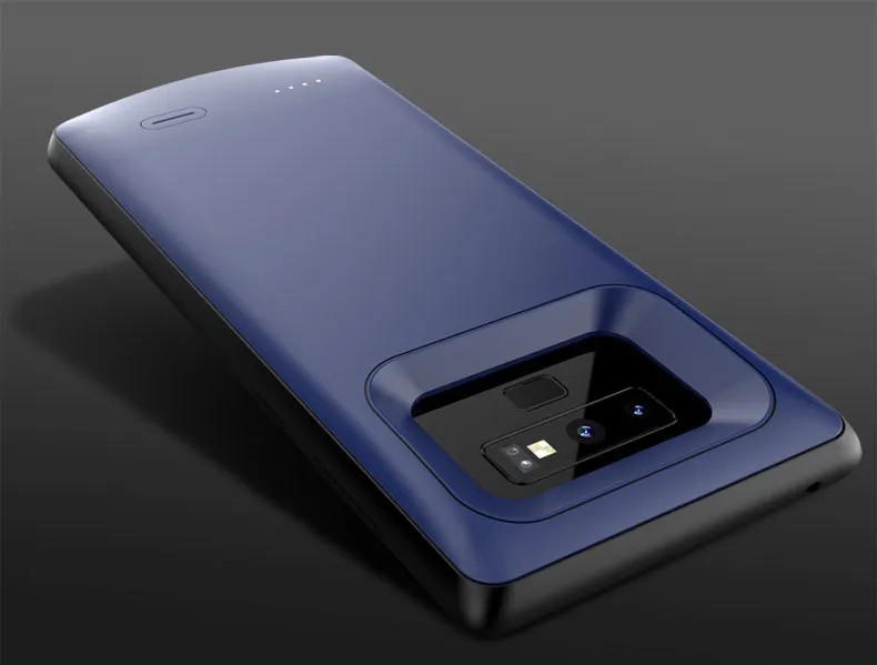 Тонкий силиконовый ударопрочный чехол для аккумулятора samsung Galaxy Note 9, чехол для зарядного устройства 5000 мАч, задняя крышка для зарядки аккумулятора, чехол для банка питания - Цвет: Темно-синий