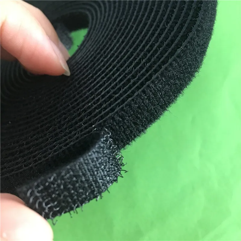 

1pc 5M YT496Y BLACK Hookloop Nylon Fastening Tape Magic Tape Strap Wide 10 mm Long/Short Hook Back to Back Cable Tie