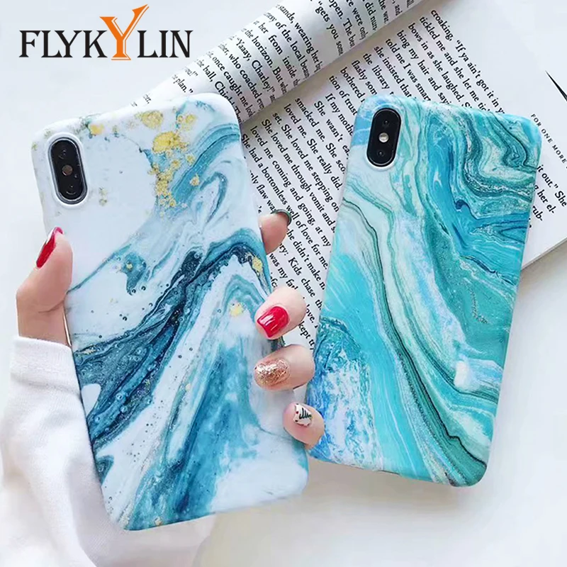FLYKYLIN мраморный чехол для iphone XS чехлы XR 6S 6 7 8 Plus на Max задняя крышка карамельный