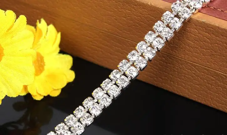 5 ярдов 4 мм/6 мм SS6/SS12 закрытые плотные серебряные 2 линии прозрачные
