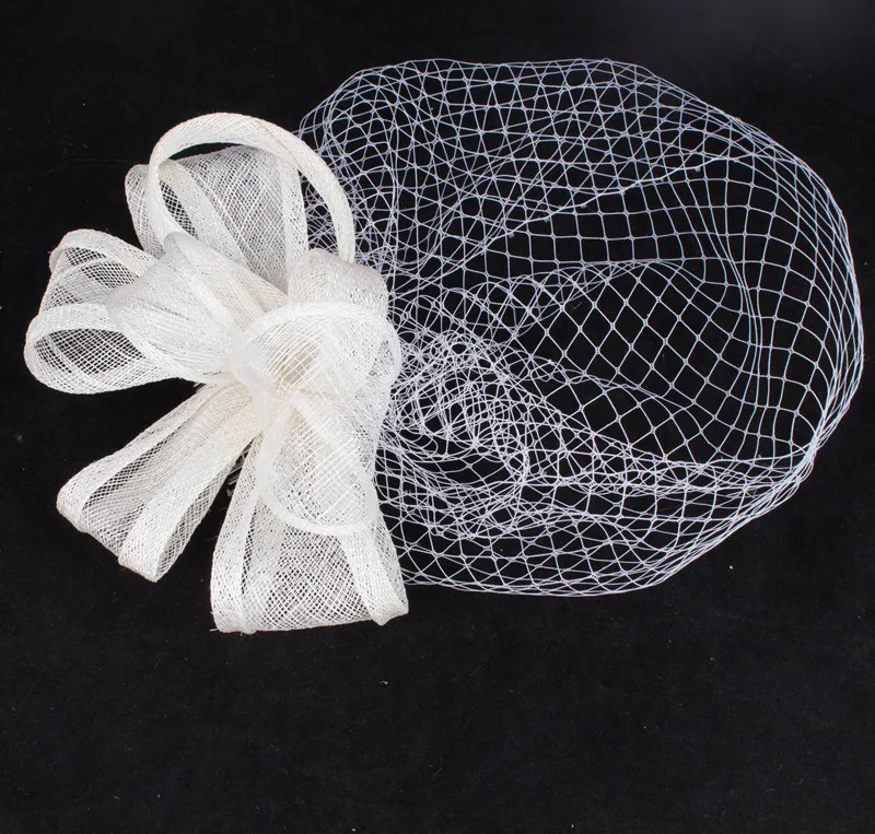 

Bride White Mesh Fascinator Hat Women Wedding Fascinating Headwear Vintage Married Hair Accessory Lady Event Headdress TMYQ100