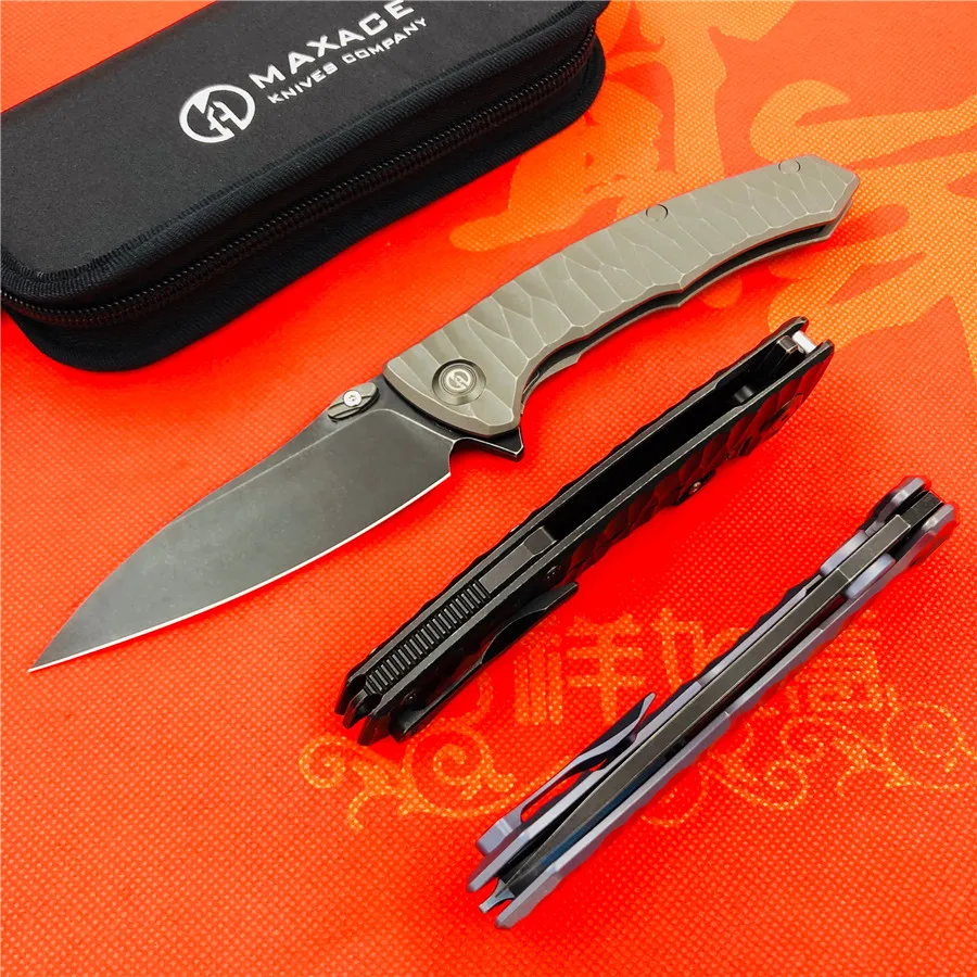 MAXACE Ворон Флиппер складной нож M390 лезвие TC4 титановая ручка Открытый лагерь Охота выживания карманные Кухонные Ножи EDC инструменты