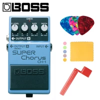 boss ch 1 audio stereo super chorus effects pedal for guitar and keyboard bundle with picks polishing cloth and strings winder