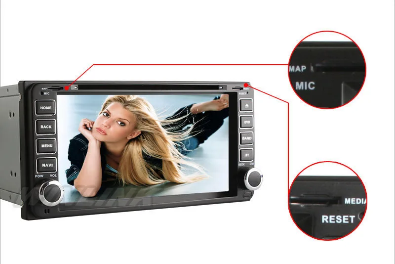 4 Ядера Android 4.4.2 Автомагнитола c функциями GPS навигации DVD радио и плеера для Toyota Hilux