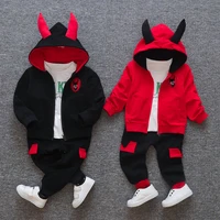 girls and boys clothes 3 piec esets of baby hooded sportswear