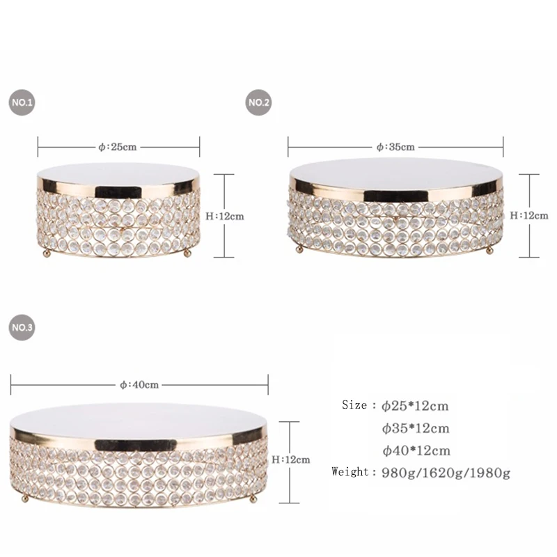 Хрустальная подставка для торта Золотая зеркальная поверхность десерта и кексов