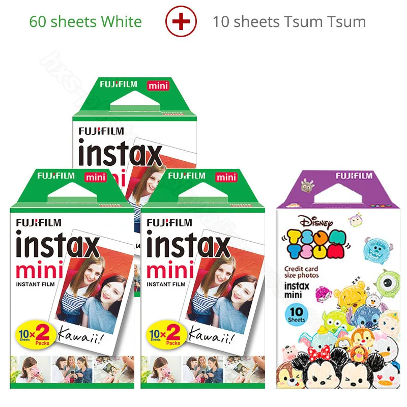 Фотобумага Fuji Fujifilm Instax Mini 9 для Instax Mini 9 7s 8 90 70 25 Instant Polariod camera Share Liplay SP2 1 Printer - Цвет: 60 White and Tsum