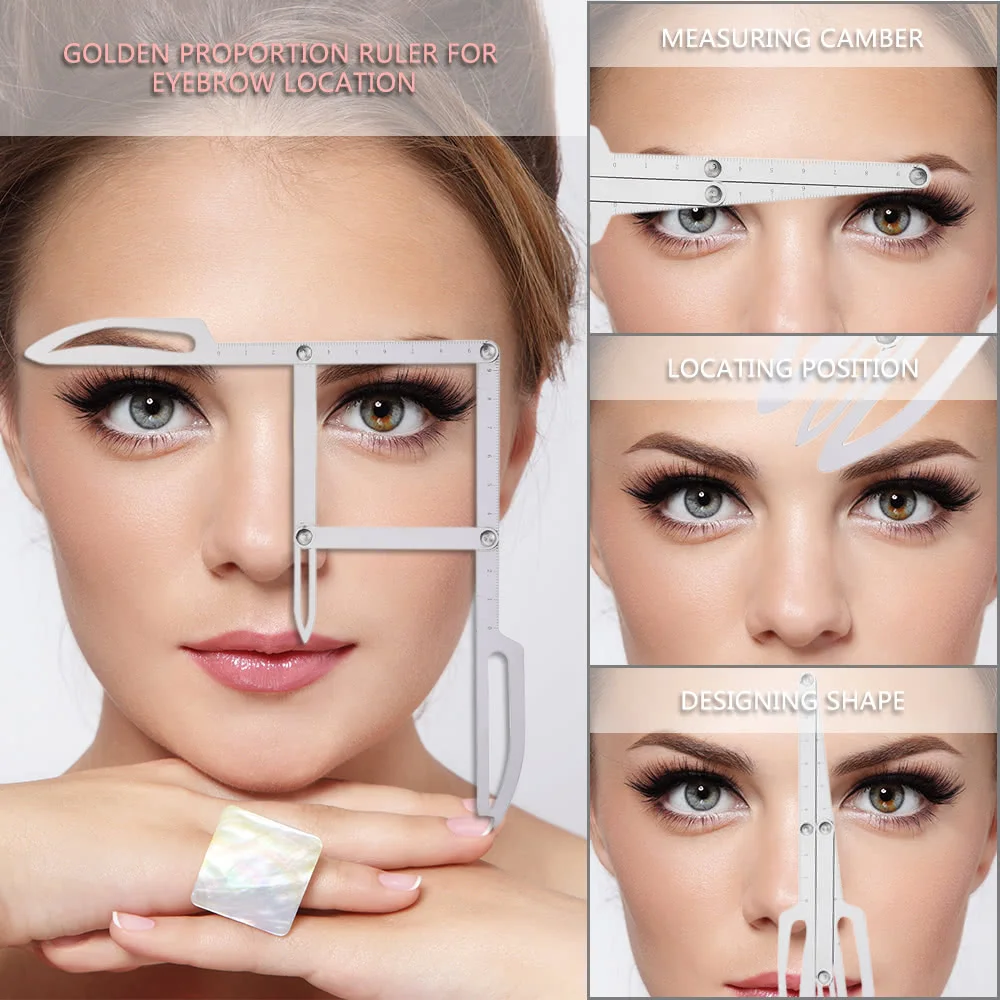 Ruler Tattoo Calipers Microblading Permanent Makeup Gold Ratio DIY Measure Tool Grooming Stencil | Красота и здоровье