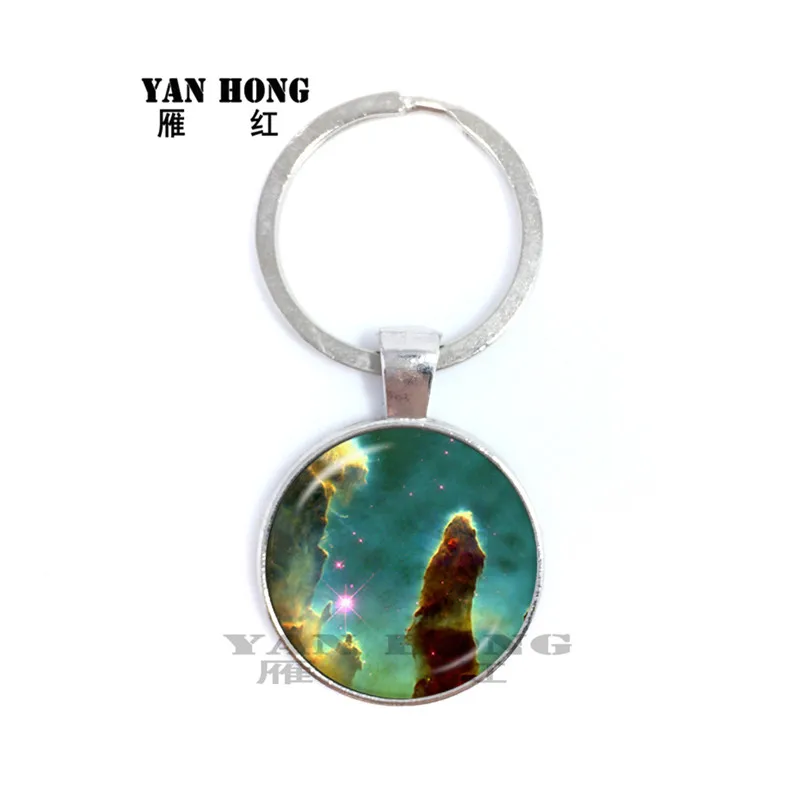 

WANGTY Galaxy Nebula Sleutelhangers Aarde Maan Galaxy Universum 25mm Glas Cabochon Hanger Fashion Sleutelhanger Cadeau