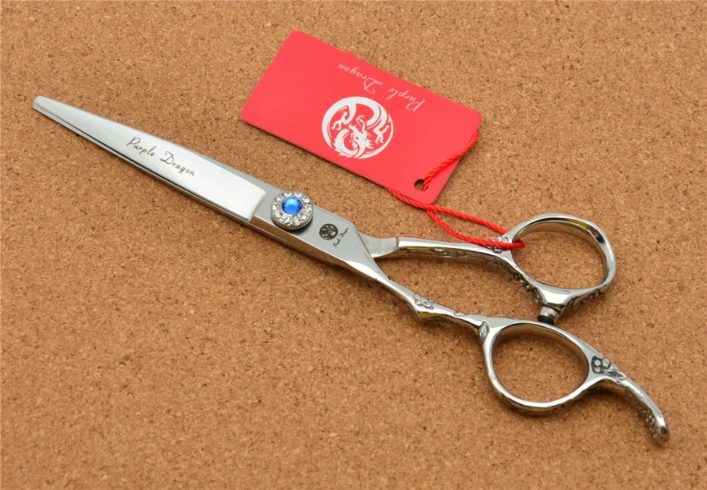 Парикмахерские ножницы 590 # для левой руки 6 дюймов брендовые фиолетовый дракон