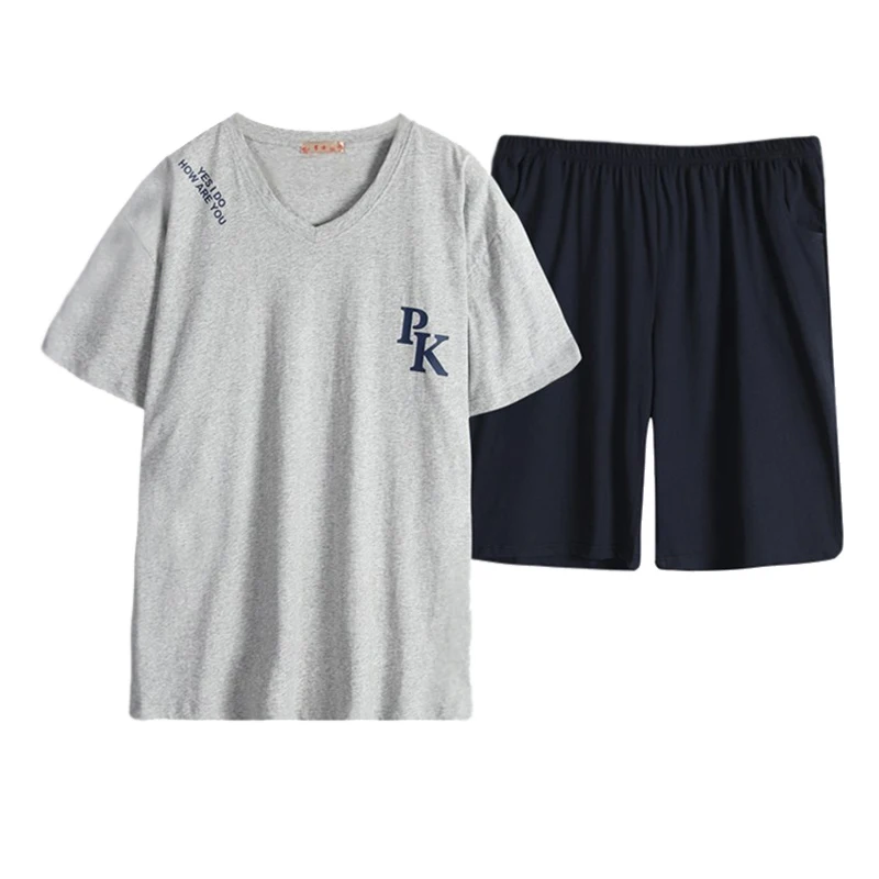 Новинка, 140 кг, 5XL, короткая Пижама, homme, плюс размер, пижамные комплекты для мужчин, лето, хлопок, короткий рукав, уютная одежда для сна, Пижама для мужчин, XXXXL