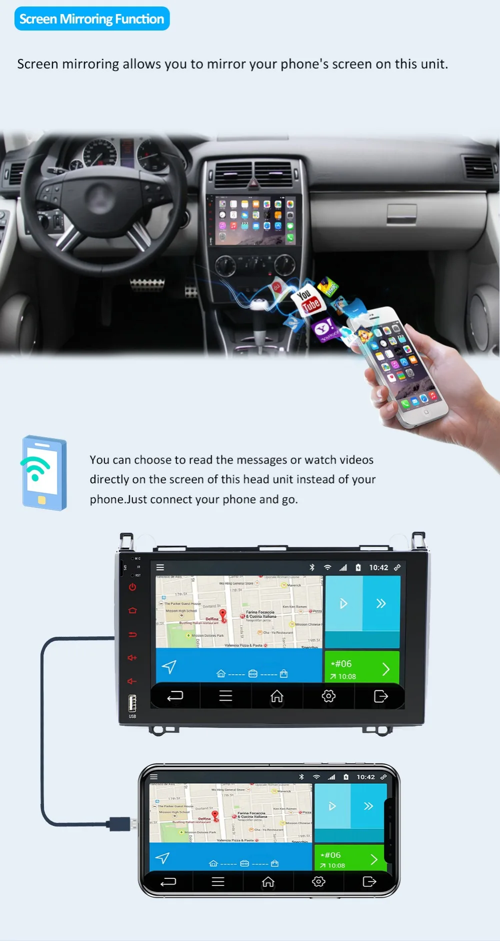 8 octa 2 din android 9,0 автомобильный gps-навигатор для Mercedes Benz B200 A B класс W169 W245 Viano Vito W639 Sprinter W906 Автомагнитола