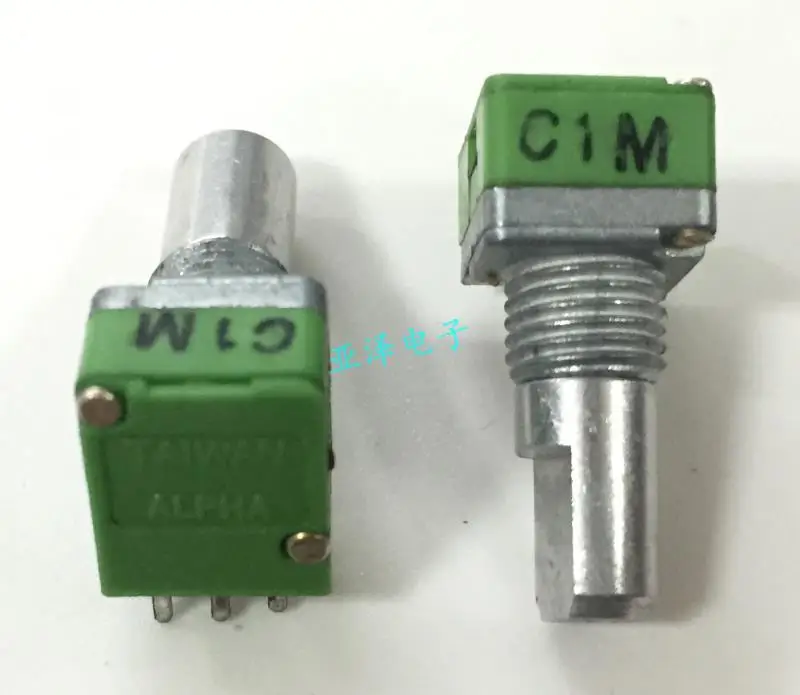 2PCS/LOT Taiwan ALPHA Alfa type 09 precision potentiometer single C1M half shaft long 15MM volume | Обустройство дома