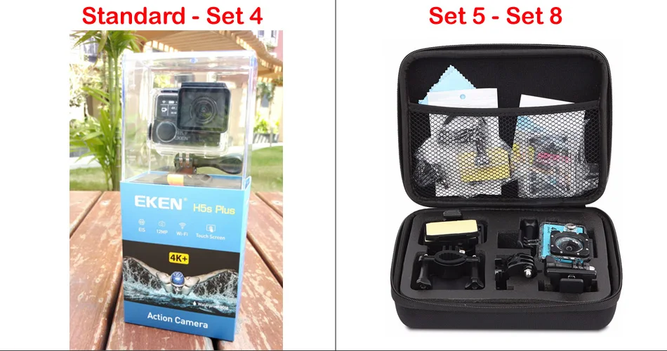 Экшн-камера EKEN H5S Plus Ultra HD с сенсорным экраном Ambarella A12 EIS 4 k/30fps 720 p/200fps 30M Водонепроницаемая Спортивная камера go Helmet pro