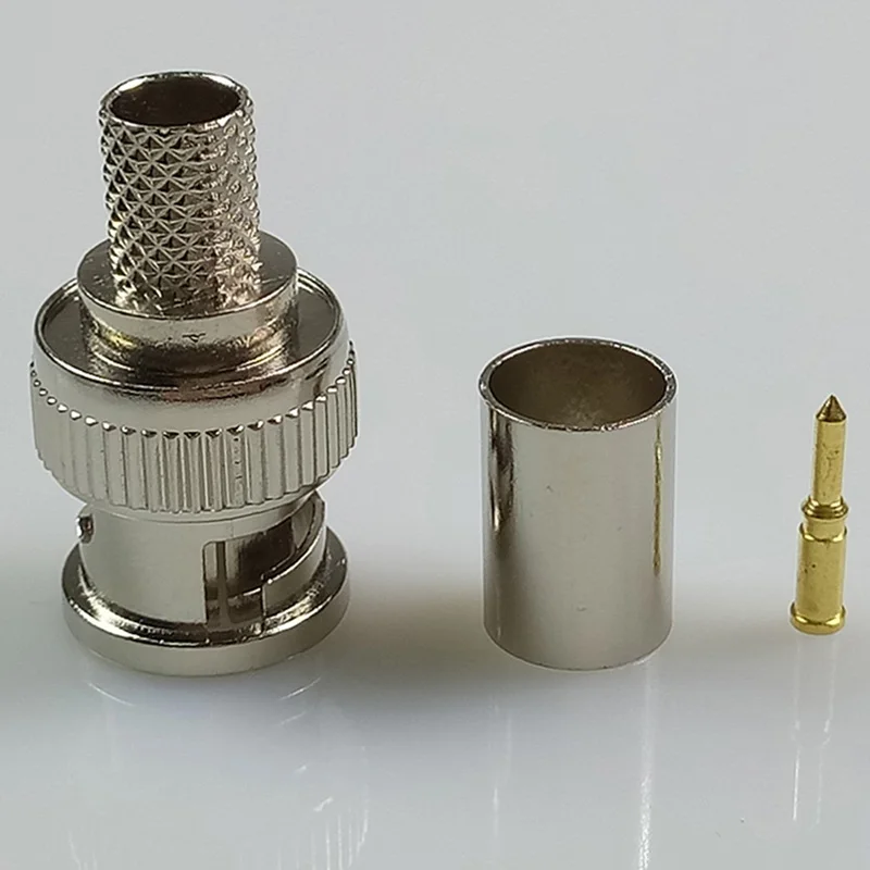 1 шт. BNC штекер обжимной разъем для RG58 RG59 RG6 Коаксиальный Кабель BNC обжимные разъемы