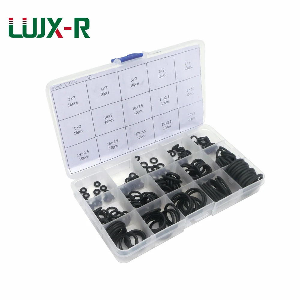LUJX-R прокладки Черный нитрил Резина Оринг Печать комплект 201 шт. набор