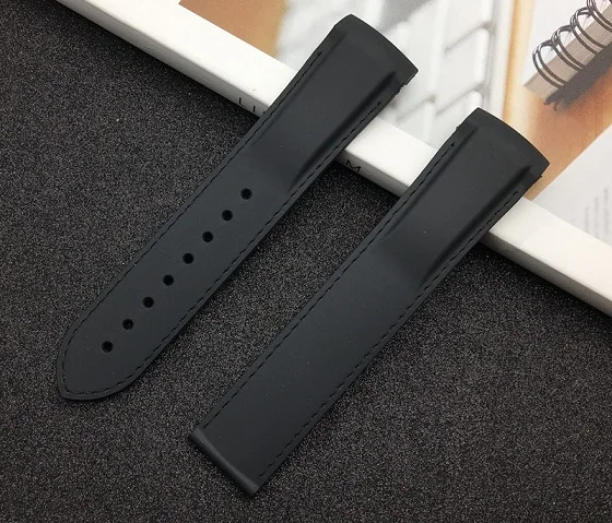 20mm black Брендовые изогнутые концы 20 мм 22 мм резиновые силиконовые ремешки для часов Omega ремешок Seamaster океан 232 007 Пряжка фирменные ремешки для часов инструменты - Цвет ремешка: 20mm black