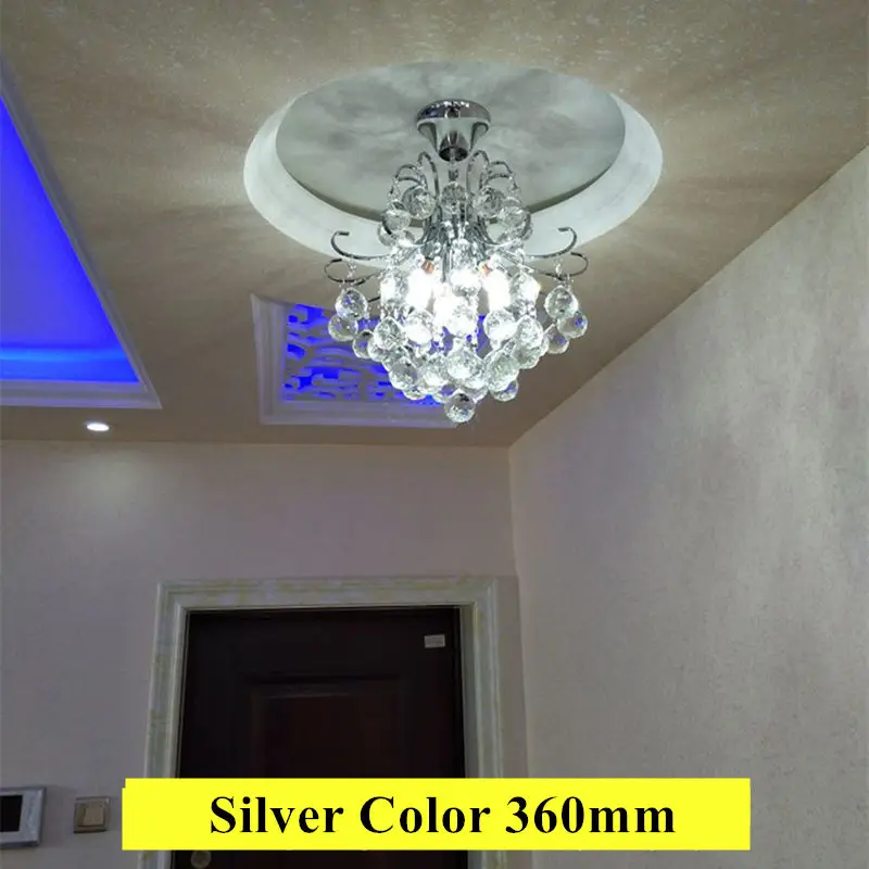 Silver Dia360mm Потолочная подвеска, Современная хрустальная люстра K9 led avize lustre модно, золотая, Серебряная Люстра, освещение, Прямая поставка - Цвет абажура: Silver Dia360mm