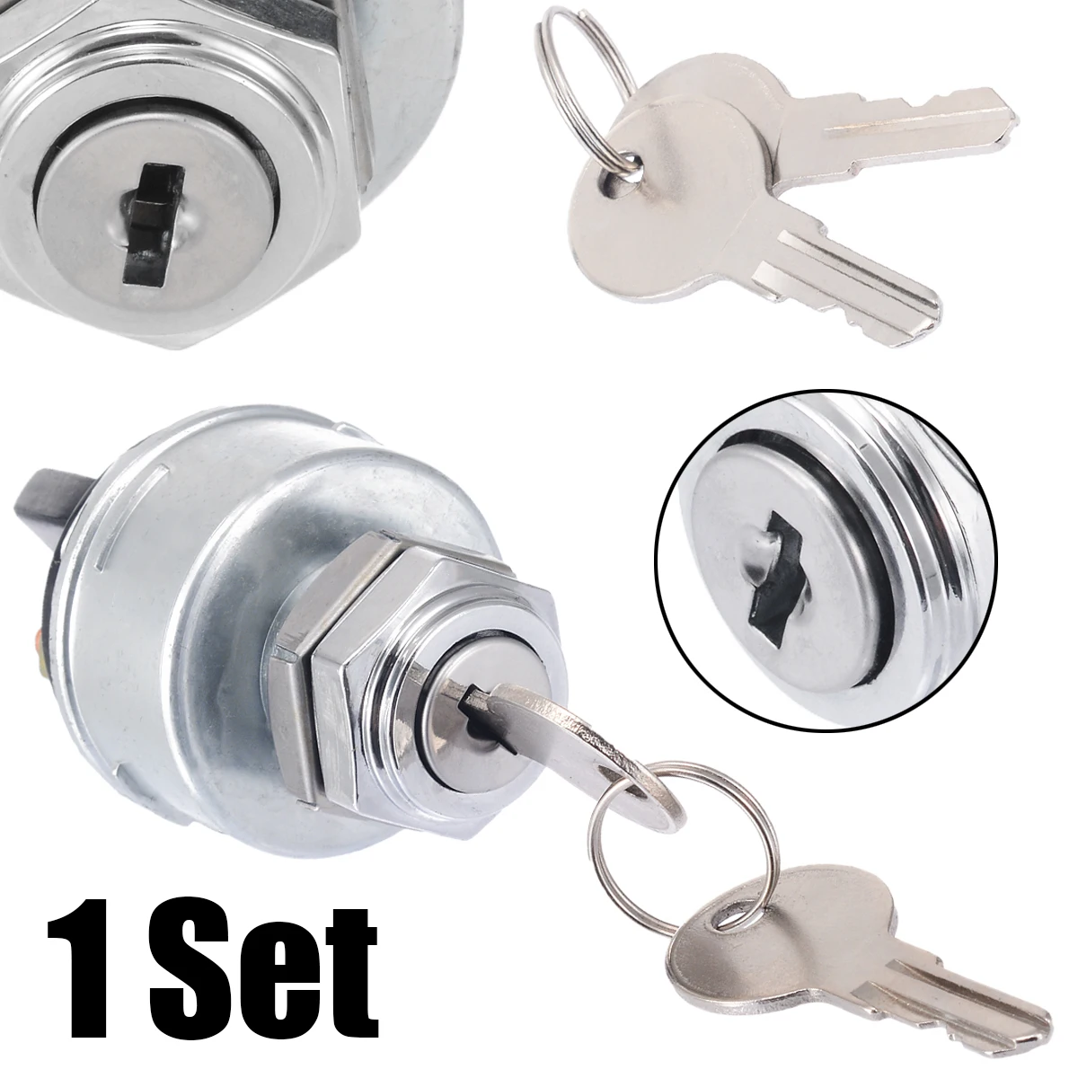 

Mayitr 1 PCS Car Motorcycle Ignition Switch 3 Position Ignition Starter 2 KeyS Switch Lock with Momentary Start Universal