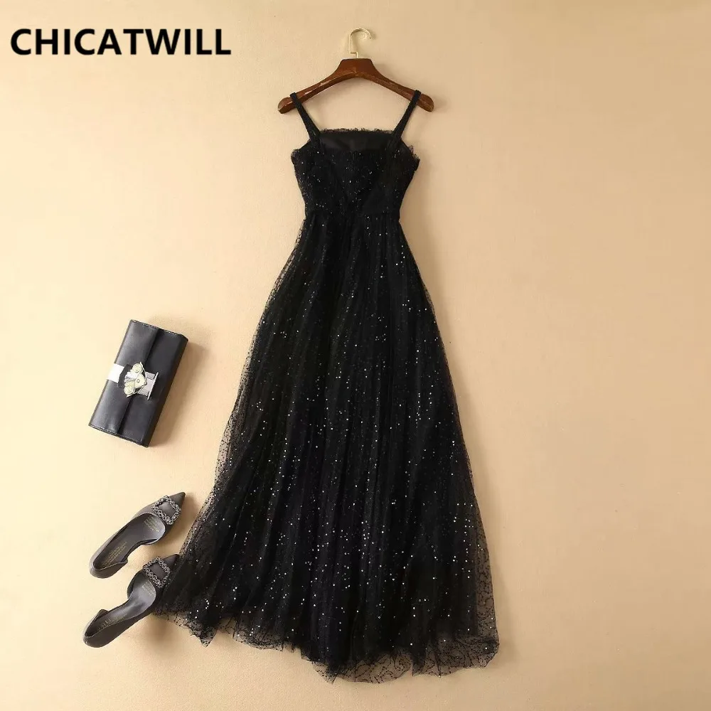 CHICATWILL 2019 летние женские сетчатые длинные платья с блестками шикарные вечерние на