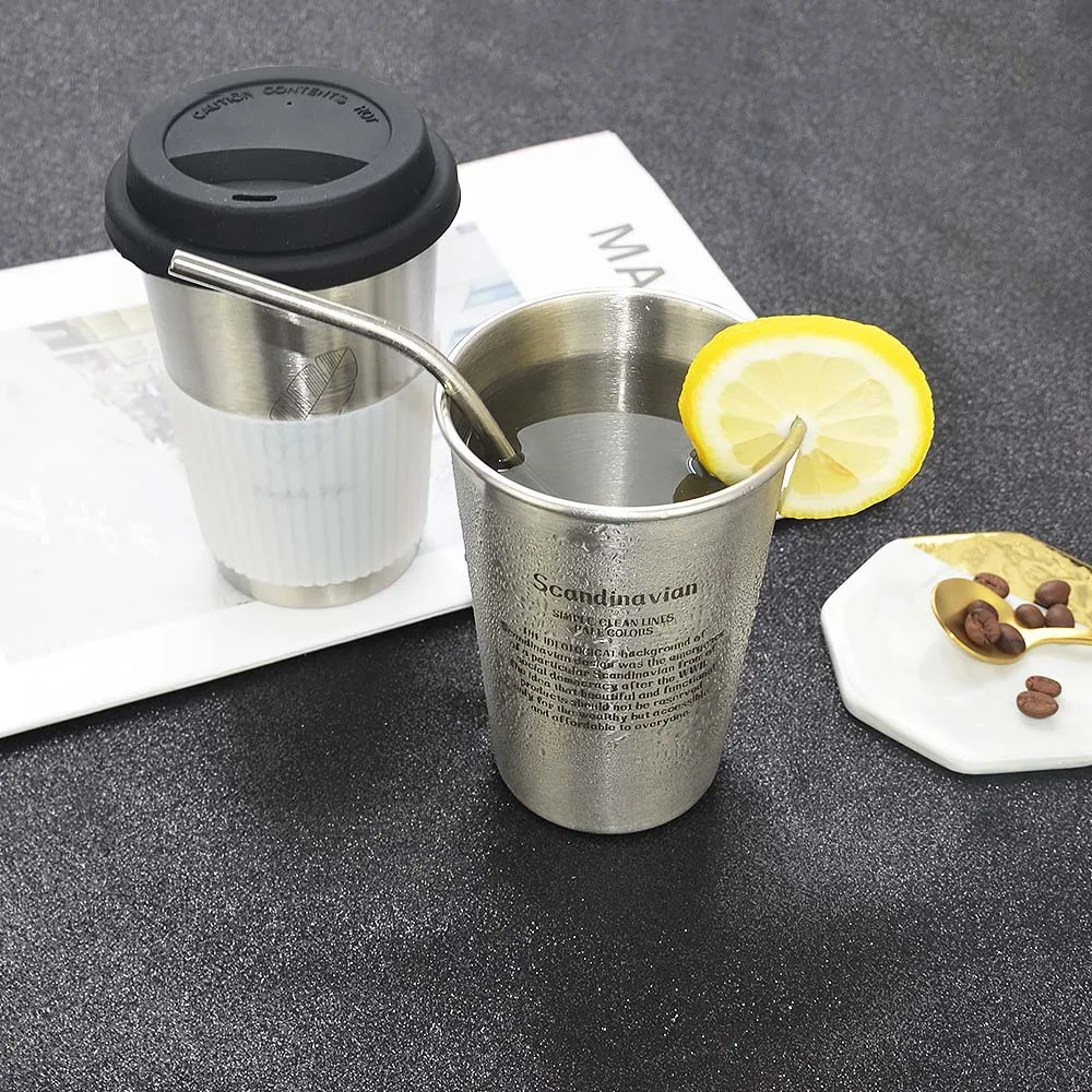 Кофейные кружки из нержавеющей стали без БФА шикарная кружка с буквами листьями