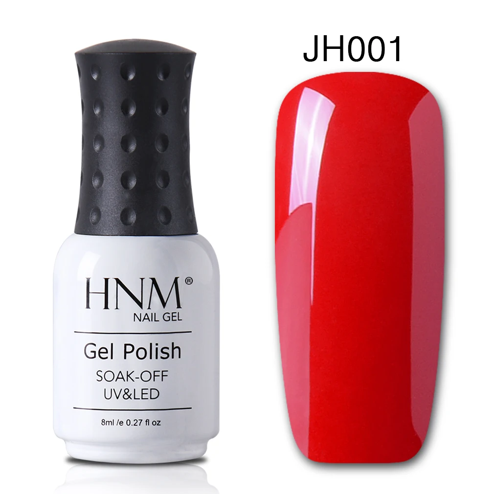 wine red 001 HNM 8 мл Гель-лак для ногтей Чистый Розовый Цвет замачиваемый УФ светодиодный лак для нейл-арта Полупостоянный Гибридный Гель-лак базовое верхнее покрытие - Цвет: wine red 001