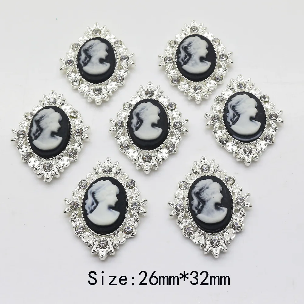 10 шт./резиновые разноцветные овальные Стразы аксессуары для волос девочек